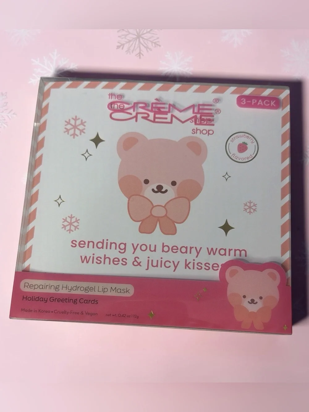 The Creme Shop Pink Strawberry Repairing Hydrogel Lip Mask - 3 Pack